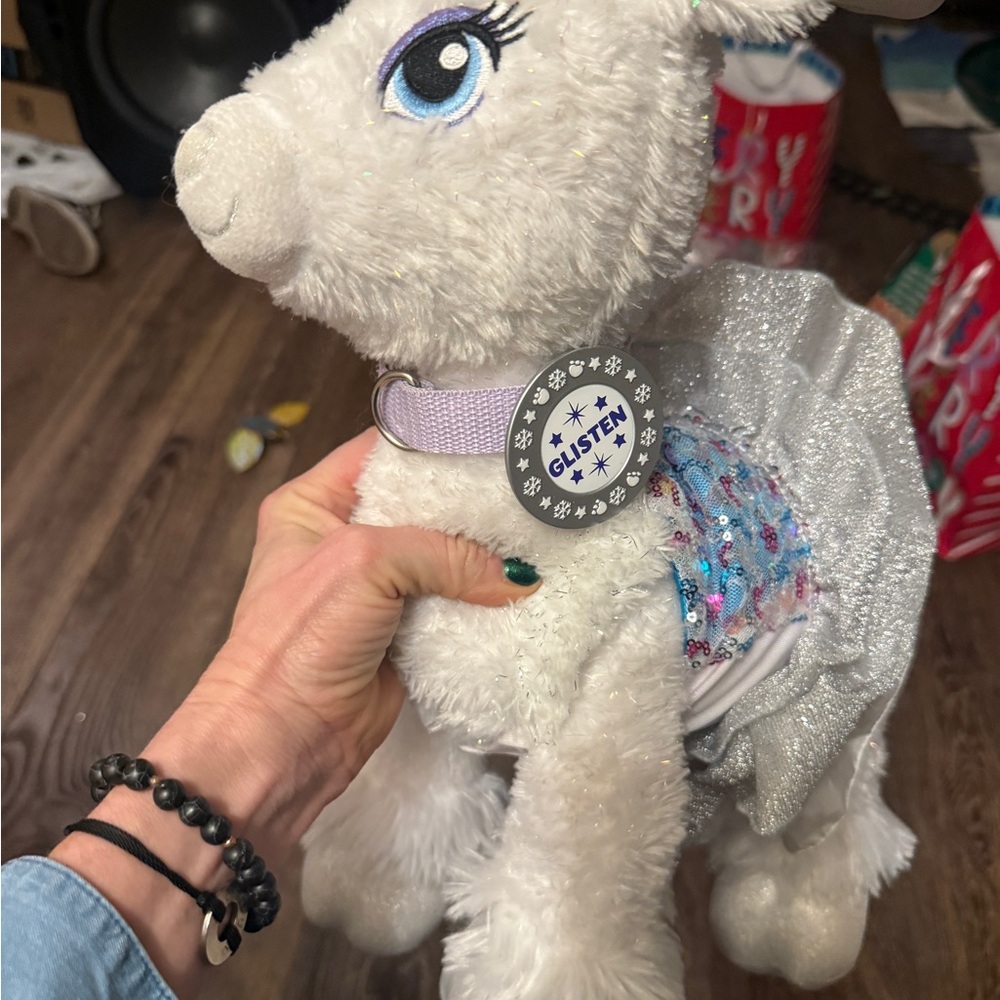 Build-A-Bear White Plush with Silver Sparkle
